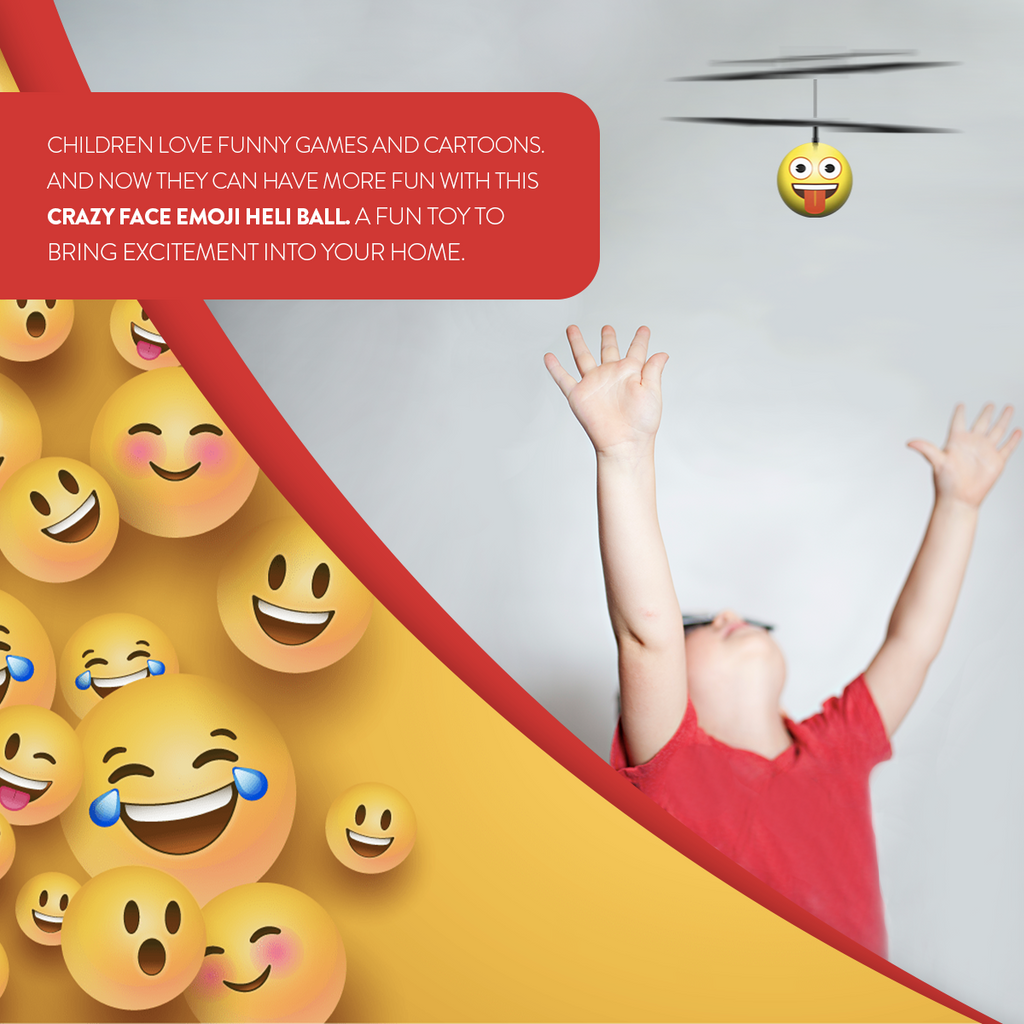 Crazy Face Emoji Heli Ball