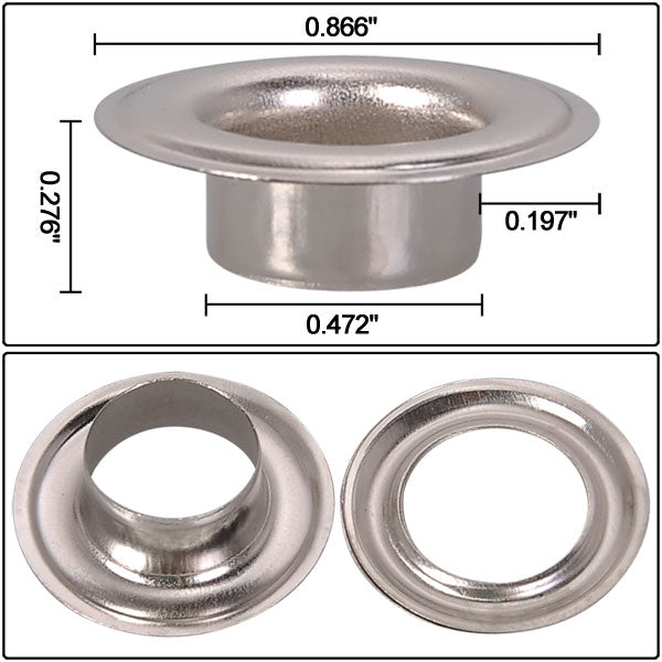 1/2" #4 Nickel Grommets and Washers 1000 Package - Trend Times Toy Stores