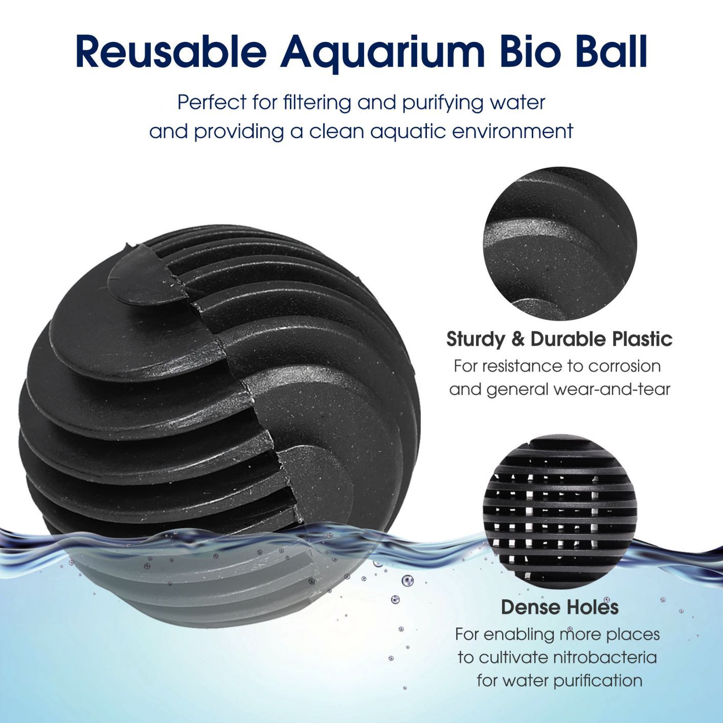 1.2" Bio Balls Aquarium Fish Tank Wet Dry Canister Pond Filter Media Biofilter 200pcs & Black - Trend Times Toy Stores