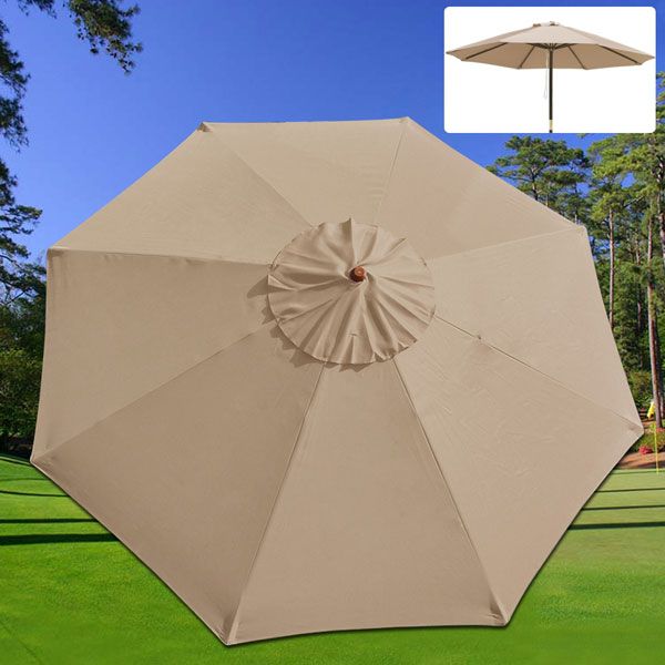 10 ft Patio Market Umbrella Replacement Canopy Tan - Trend Times Toy Stores