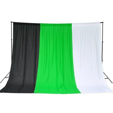 10x6-1/5 ft Photo Background Stand & White Black Green Backdrop - Trend Times Toy Stores