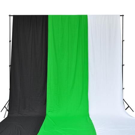 10x8-1/5 ft Photo Background Stand & White Black Green Backdrop - Trend Times Toy Stores