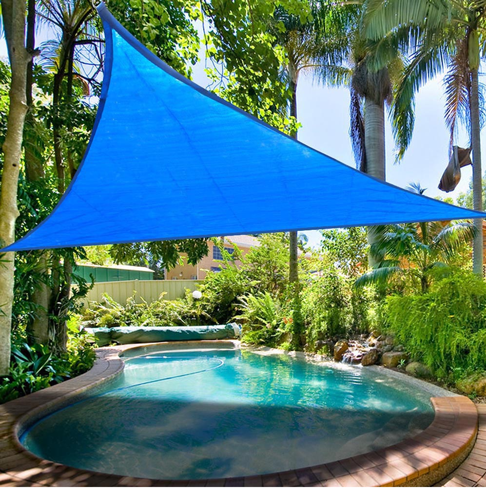 11.5' Triangle Outdoor Sun Sail Shade Shading Blue - Trend Times Toy Stores