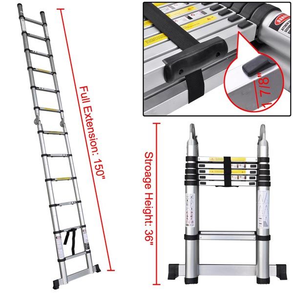 12.5 ft Aluminum Multi Purpose A-type Extension Ladder - Trend Times Toy Stores