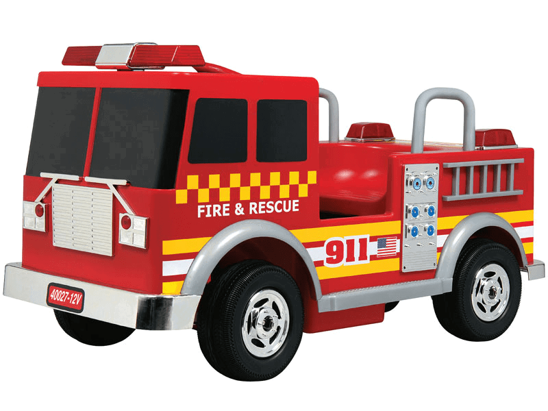 12V Super Fire Engine Ride On Truck For Kids W/PA System - Trend Times Toy Stores