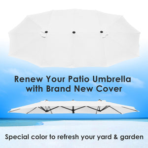 14 Ft Double Sided Umbrella Replacement Canopy Table Top Outdoor Beach Pool White - Trend Times Toy Stores