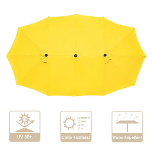 14 Ft Double Sided Umbrella Replacement Canopy Table Top Outdoor Beach Pool Yellow - Trend Times Toy Stores