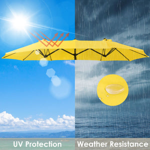 14 Ft Double Sided Umbrella Replacement Canopy Table Top Outdoor Beach Pool Yellow - Trend Times Toy Stores