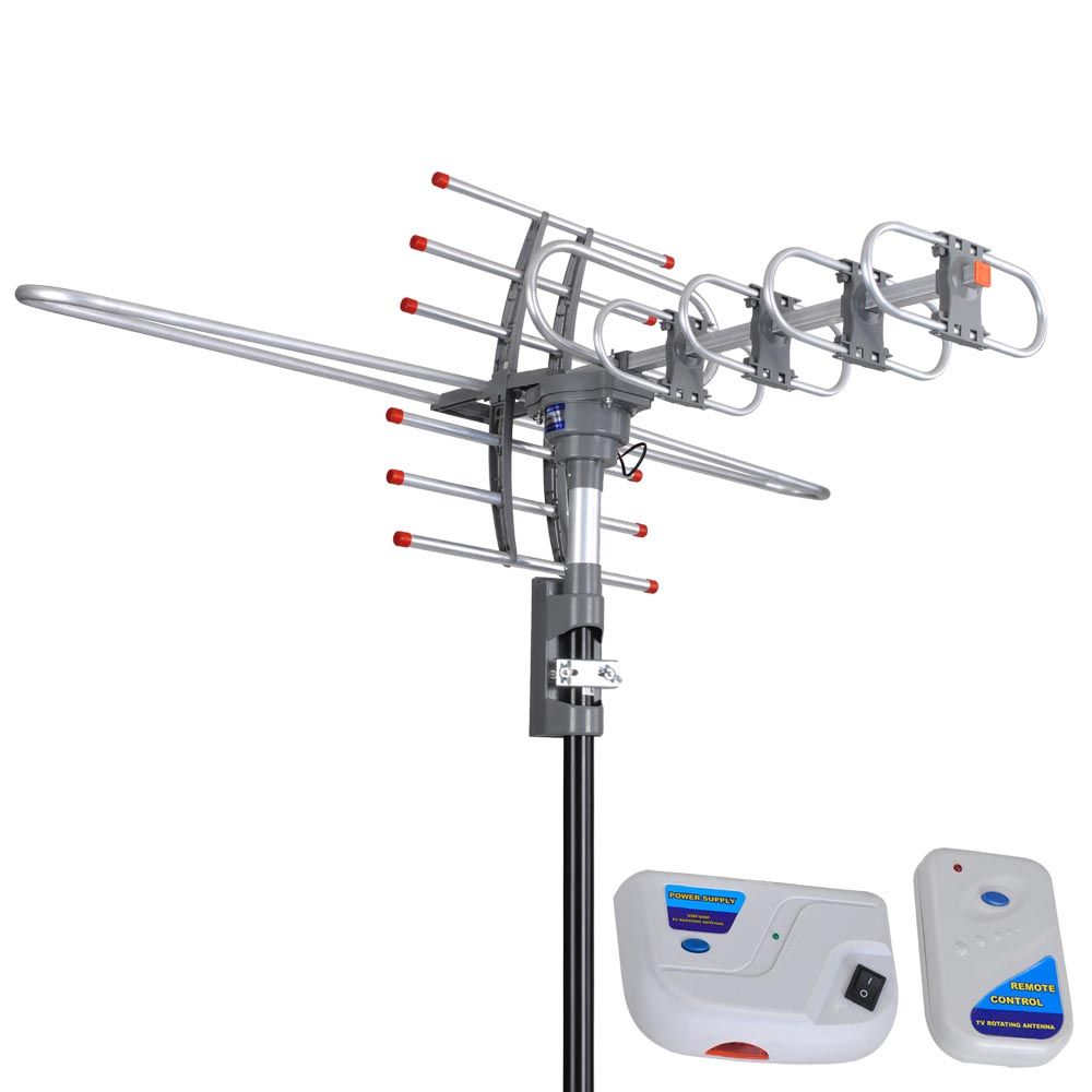 150 Miles VHF UHF FM HDTV Amplified TV Antenna w/ Remote Rotor II - Trend Times Toy Stores