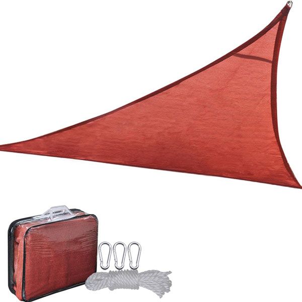 16.5' Triangle Outdoor Sun Shade Sail Canopy Dark Red - Trend Times Toy Stores