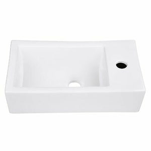 17" Bathroom Vessel Sink Porcelain Ceramics Wall Mount Pop up Drain Spa Basin - Trend Times Toy Stores