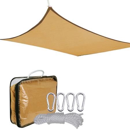 18' Square Outdoor Sun Sail Shade Patio Desert Sand - Trend Times Toy Stores