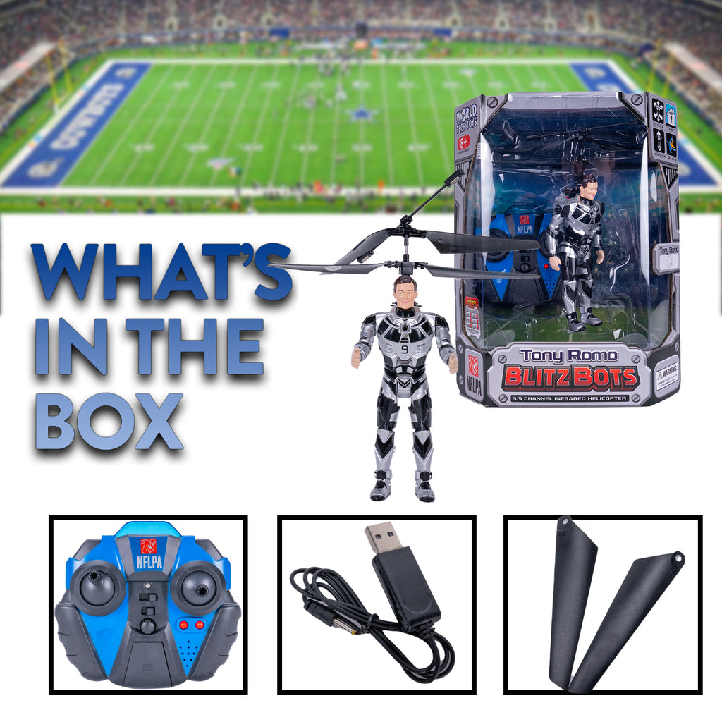 NFLPA Licensed Tony Romo BlitzBots 3.5CH IR RC Helicopter