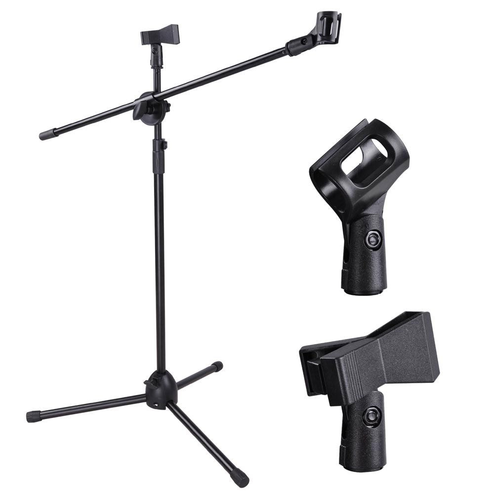 2 Clips Adjustable Stage Microphone Tripod Boom Stand - Trend Times Toy Stores