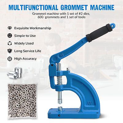 #2 Die Hand Press Eyelet Grommet Machine Table Mounted Hole Punch Tool Kit - Trend Times Toy Stores