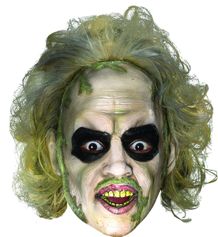 Beetlejuice 3/4 Vinyl Mask With Hair Costume