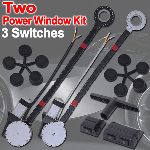 Car Truck Suv Electric Power Window Conversion Kit 2 Windows