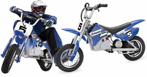 Electric Razor Pocket Rocket Dirt Bike 24 Volt Motorcycle In Blue