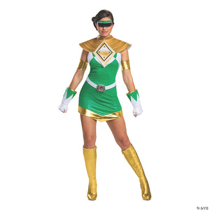 women s deluxe mighty morphin green ranger costume   large~dg104889e