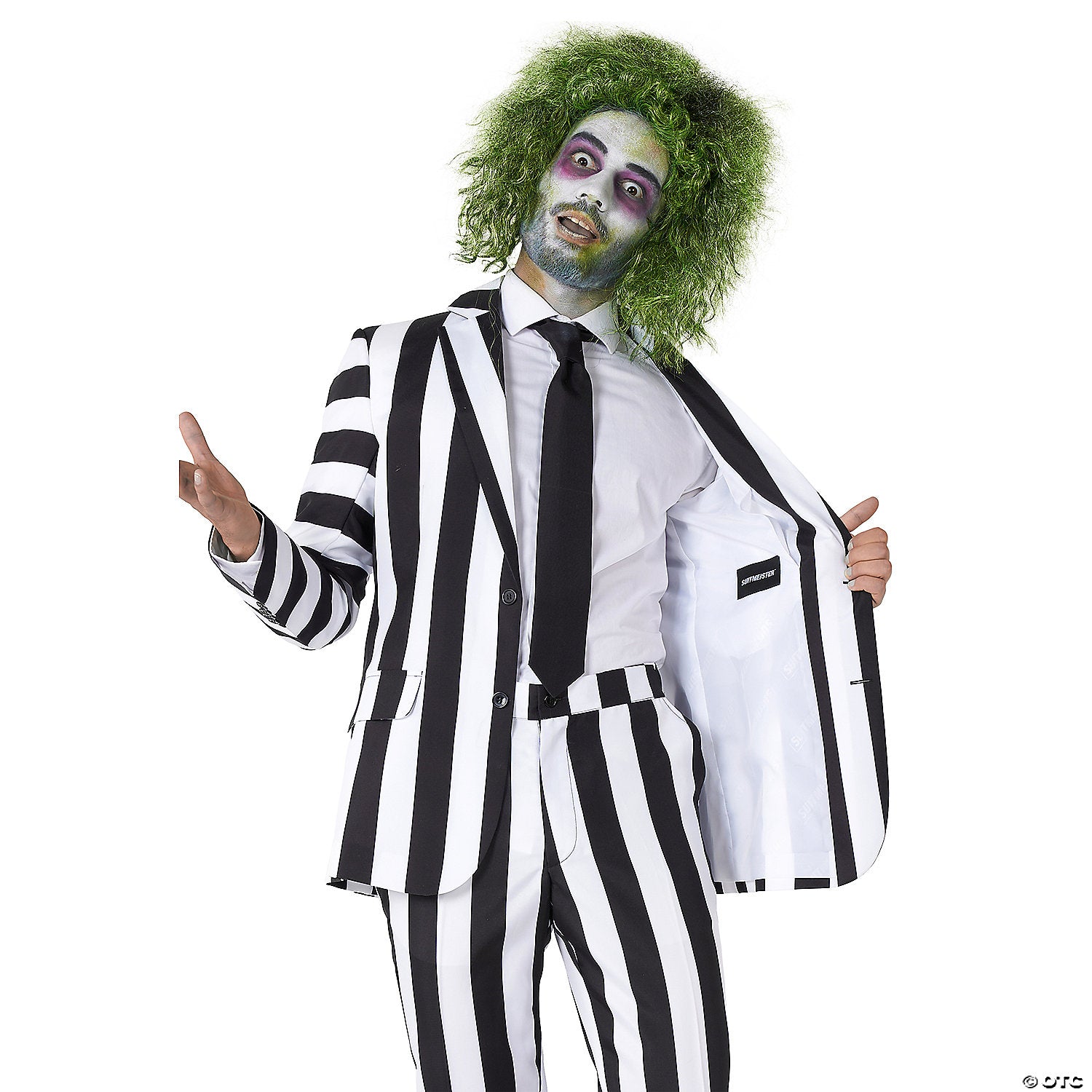 men s beetlejuice& 8482  suit costume   size 42~obas1033lg-a04