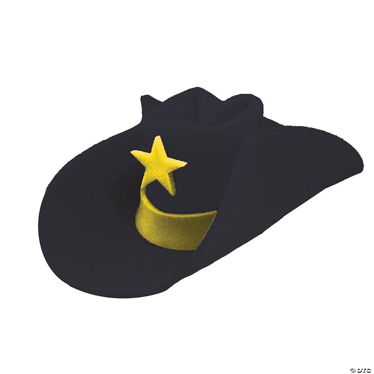 black foam 40 gallon hat with yellow star~gc45bk