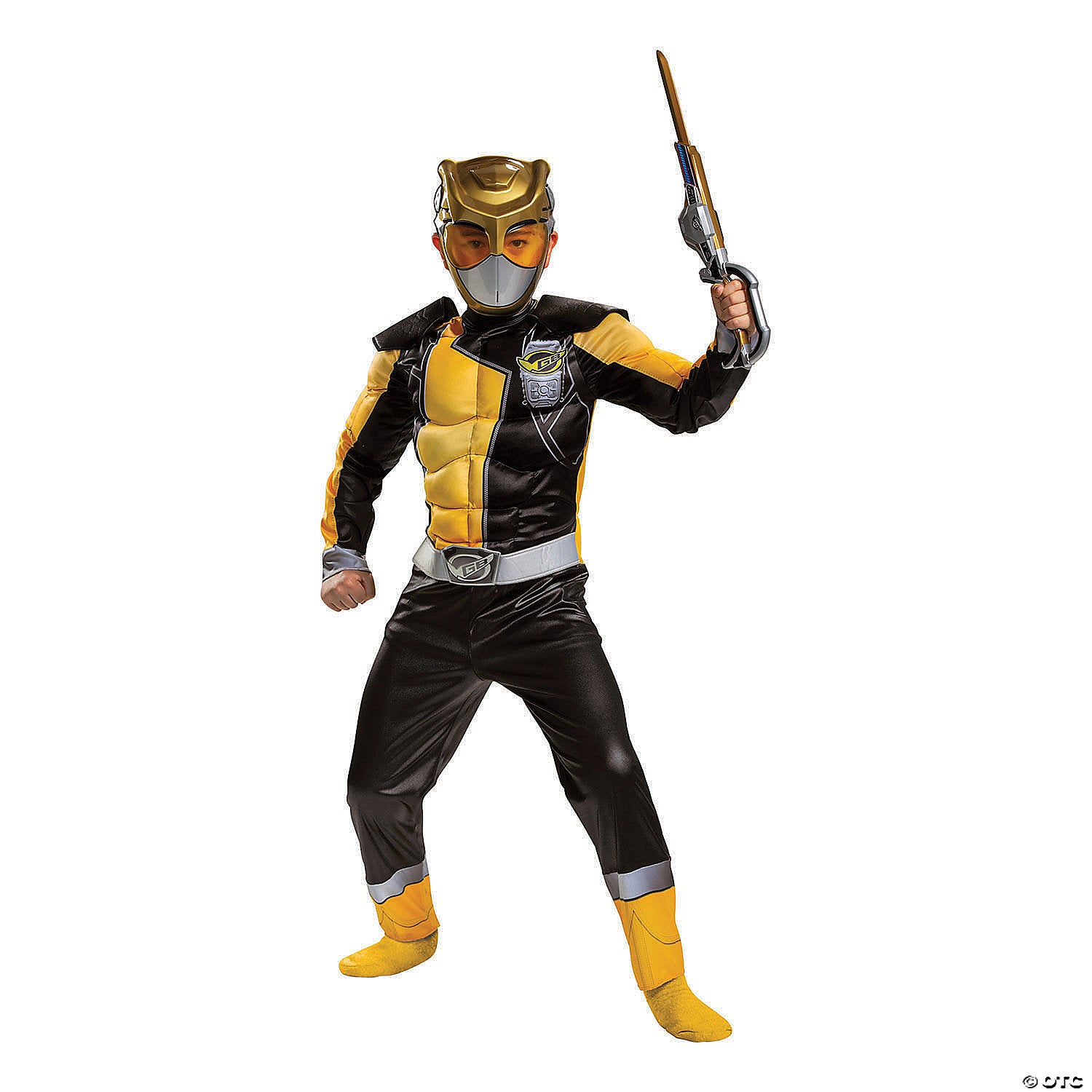 boy s classic muscle mighty morphin gold ranger costume   medium~dg104779k