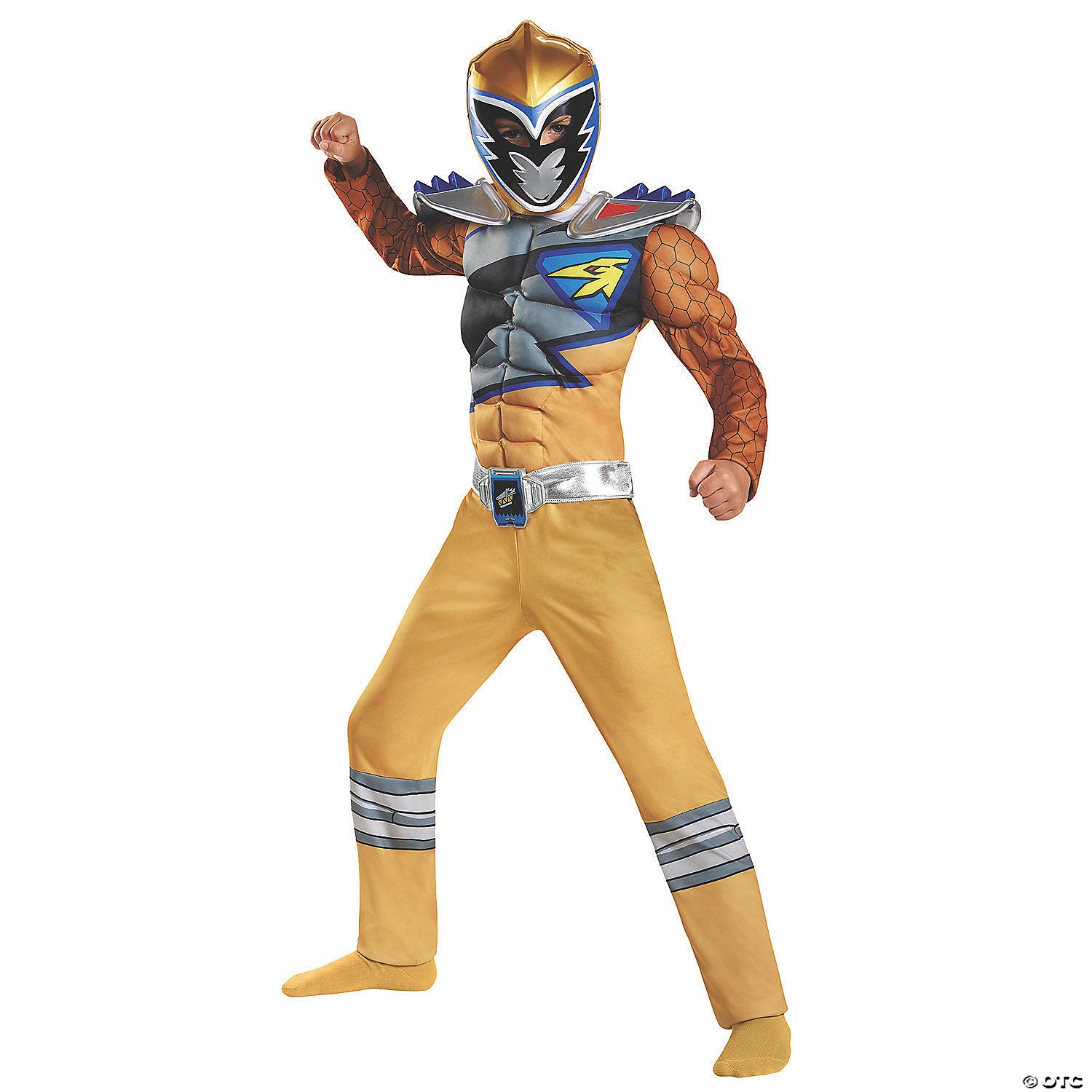 boy s deluxe power rangers dino gold ranger costume   small~dg82789l