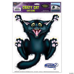 crazy cat car cling~bg01048