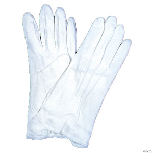 white cotton gloves with snap~ba02lg