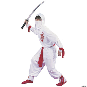 boy s deluxe white ninja costume   large~fw8708lg