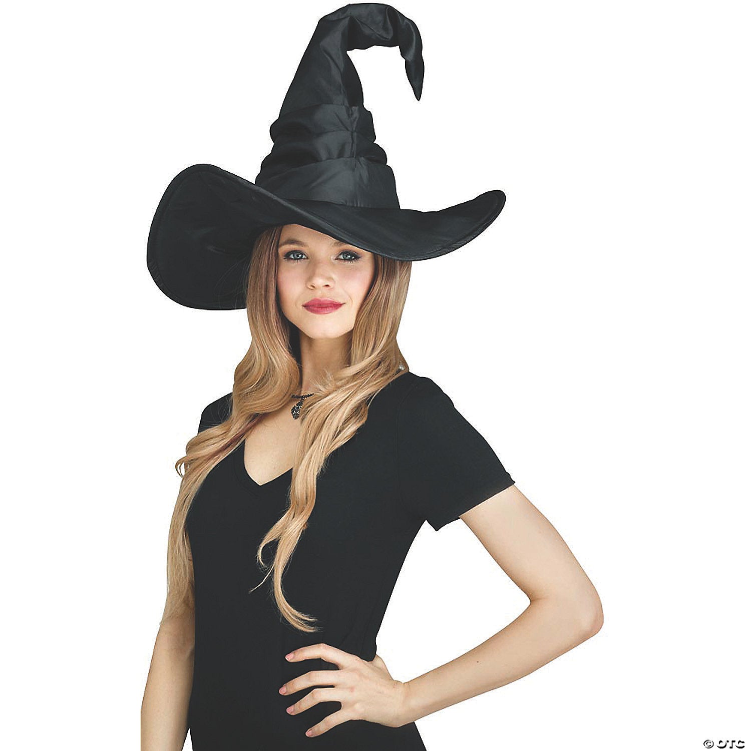 adults black curved witch hat~fw93138cbk