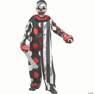 kids black & red polyester clown costume with bling mask   medium 8 10~fw134152m