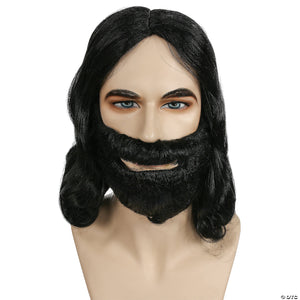 men s discount biblical wig & beard set~lw444bk