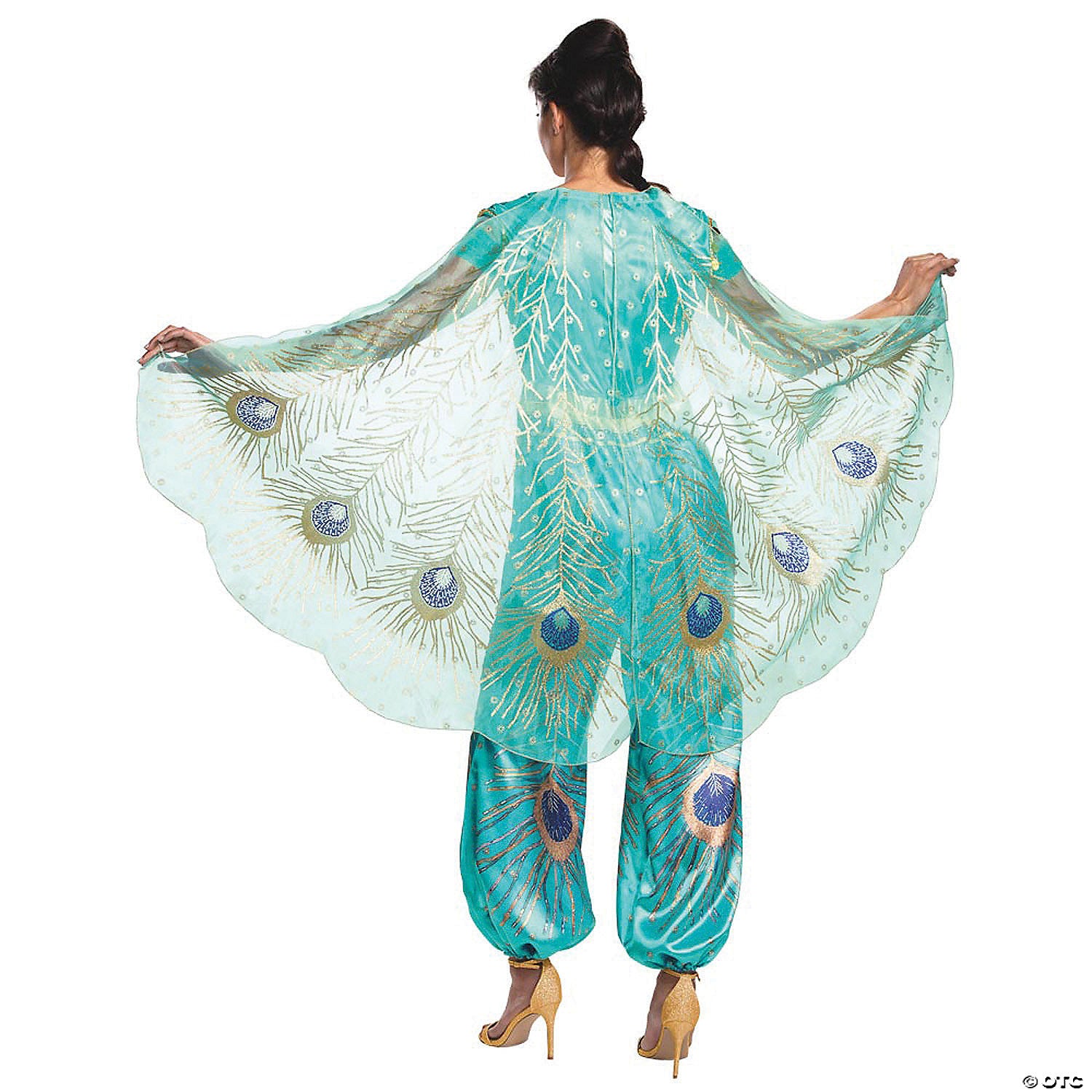 women s deluxe aladdin& 8482  live action teal jasmine costume   medium~dg22456b-a01