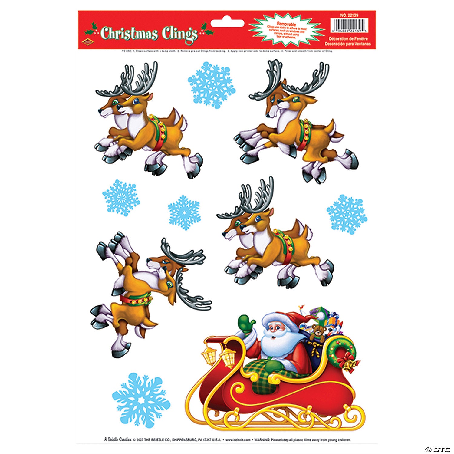 santa sleigh window clings~bg22139