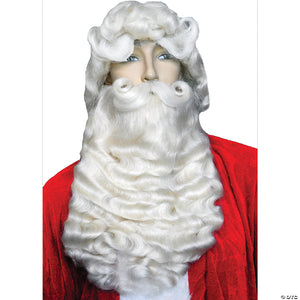 super deluxe yak santa wig & beard set with separate mustache~lw70wtyl