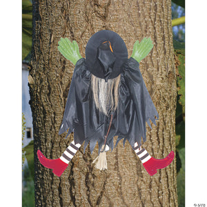 tree trunk witch with red shoes halloween decoration~ss82874