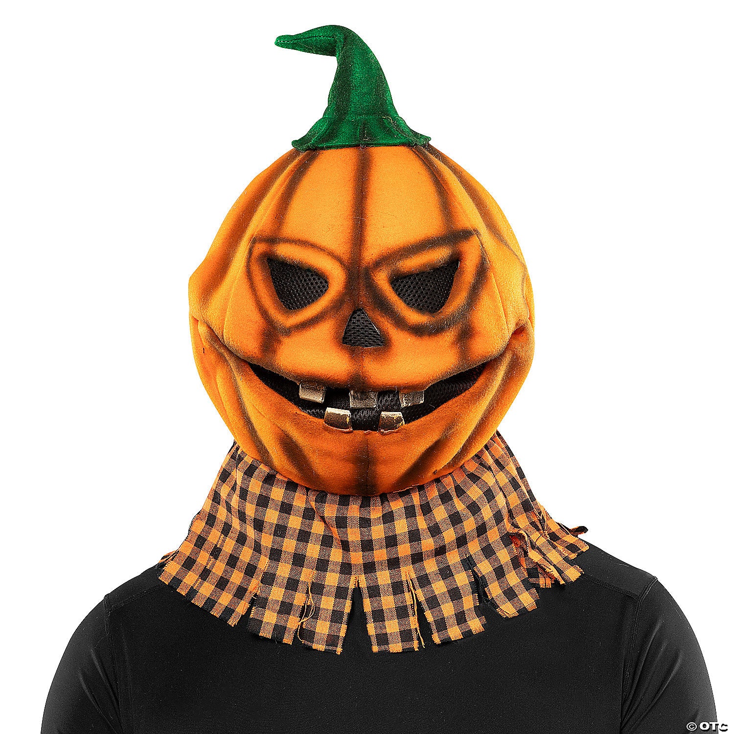 adults scarecrow pumpkin head halloween mask with hat & 8211  one size~mcsph001a-a01