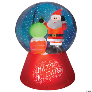 projection airblown& 174  snow globe santa on rooftop scene in snowflurry 66  inflatable christmas outdoor yard decor~ss882509g