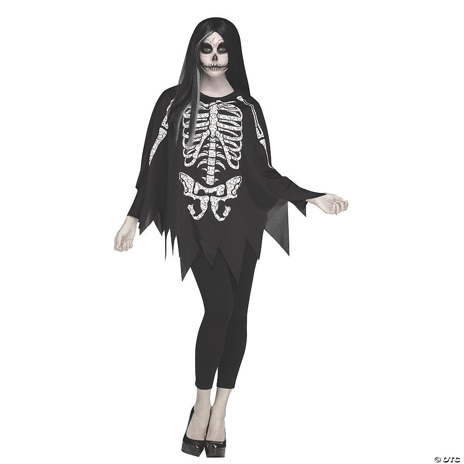 women s skeleton poncho costume~fw90355s