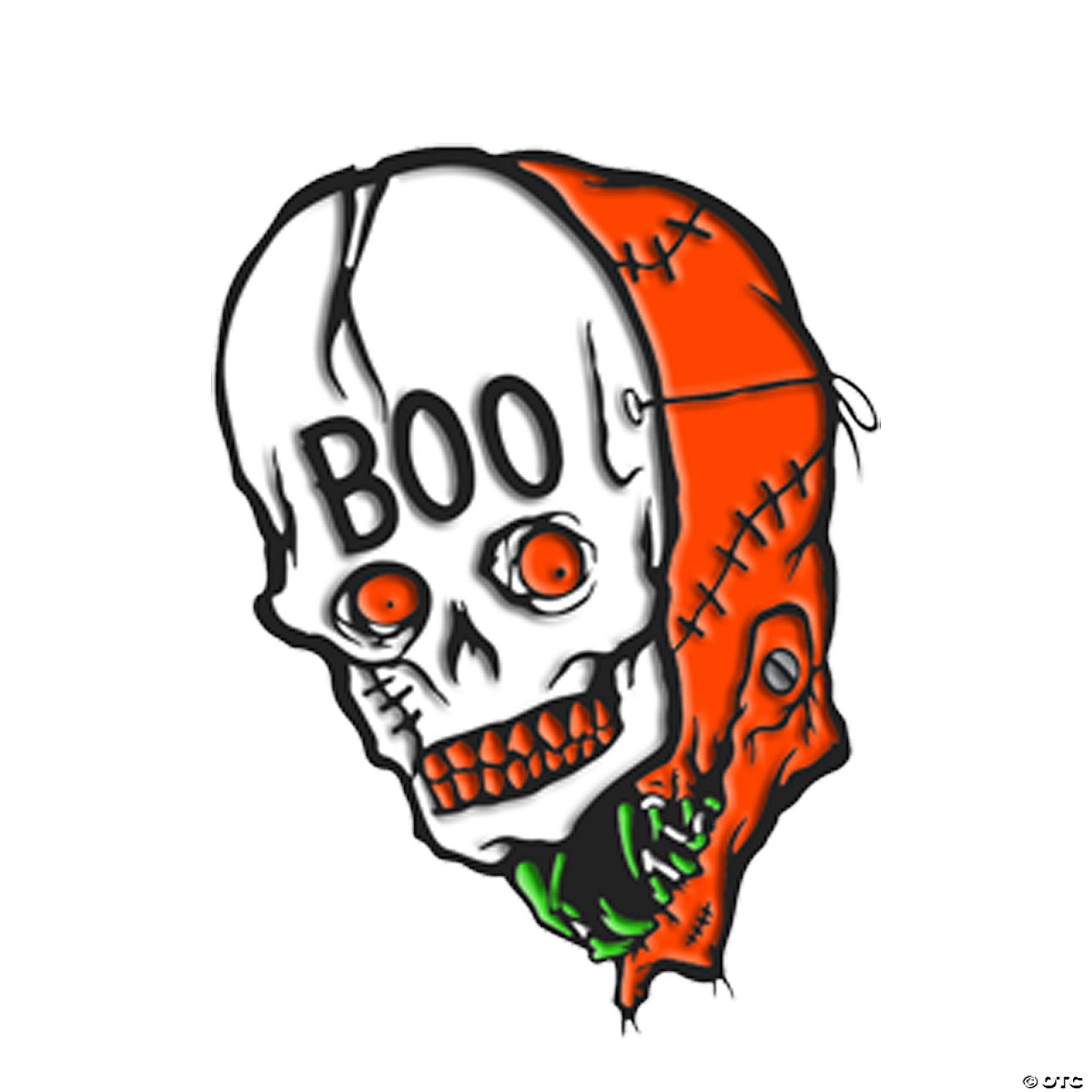 2  toxictoons& 8482  boo  skull face full color enamel pin~mattep101