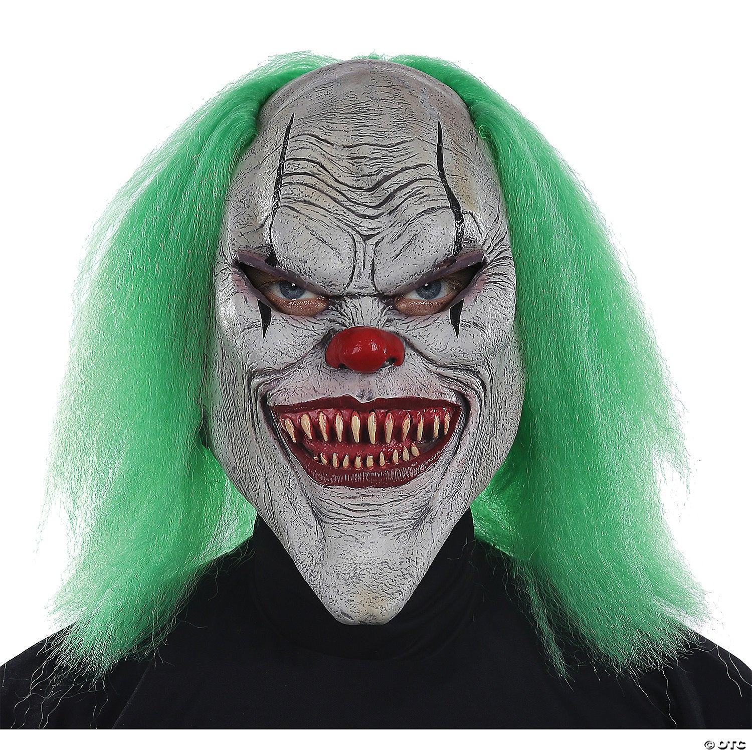 adults evil clown mask with green hair~mr131301