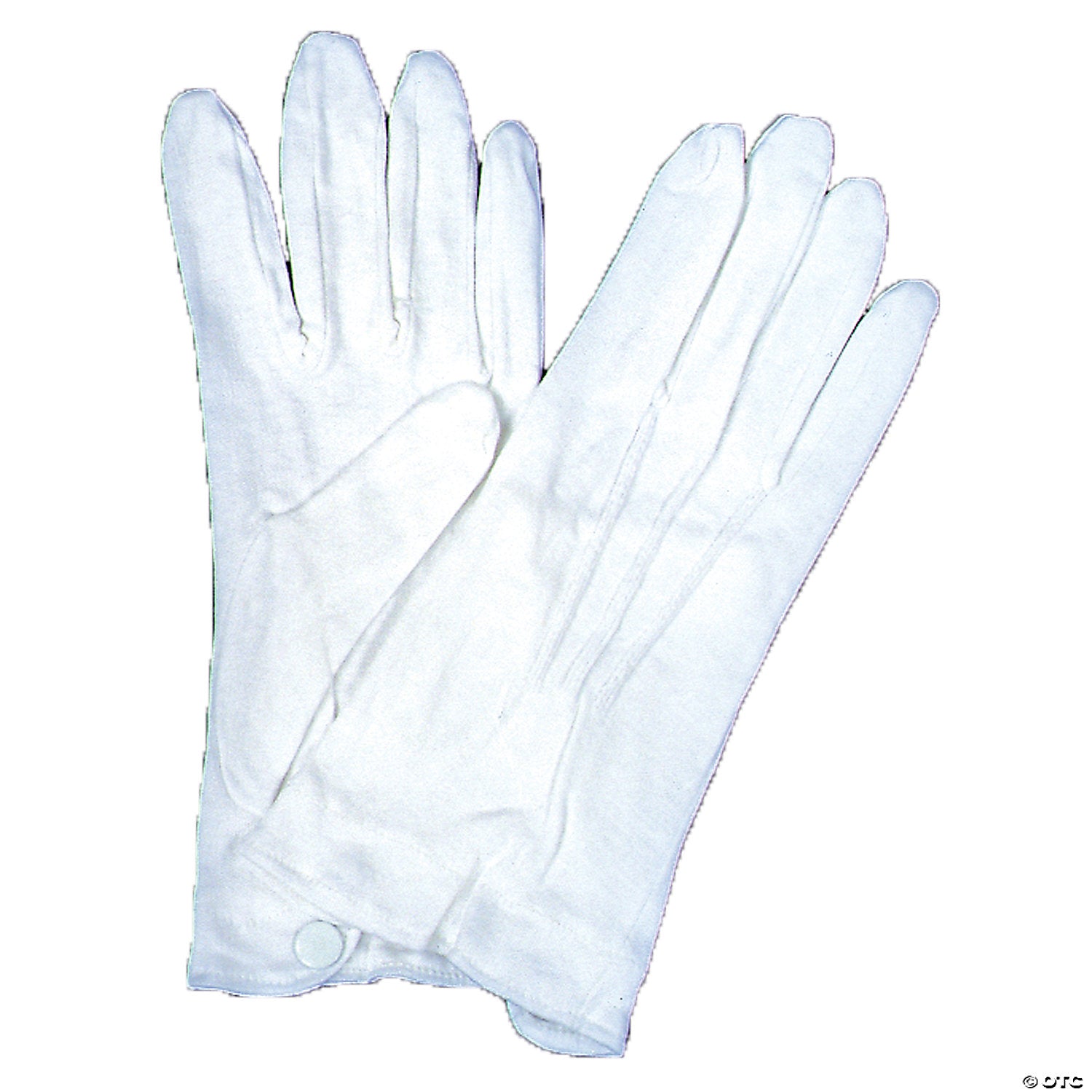 white cotton gloves with snap~ba02md