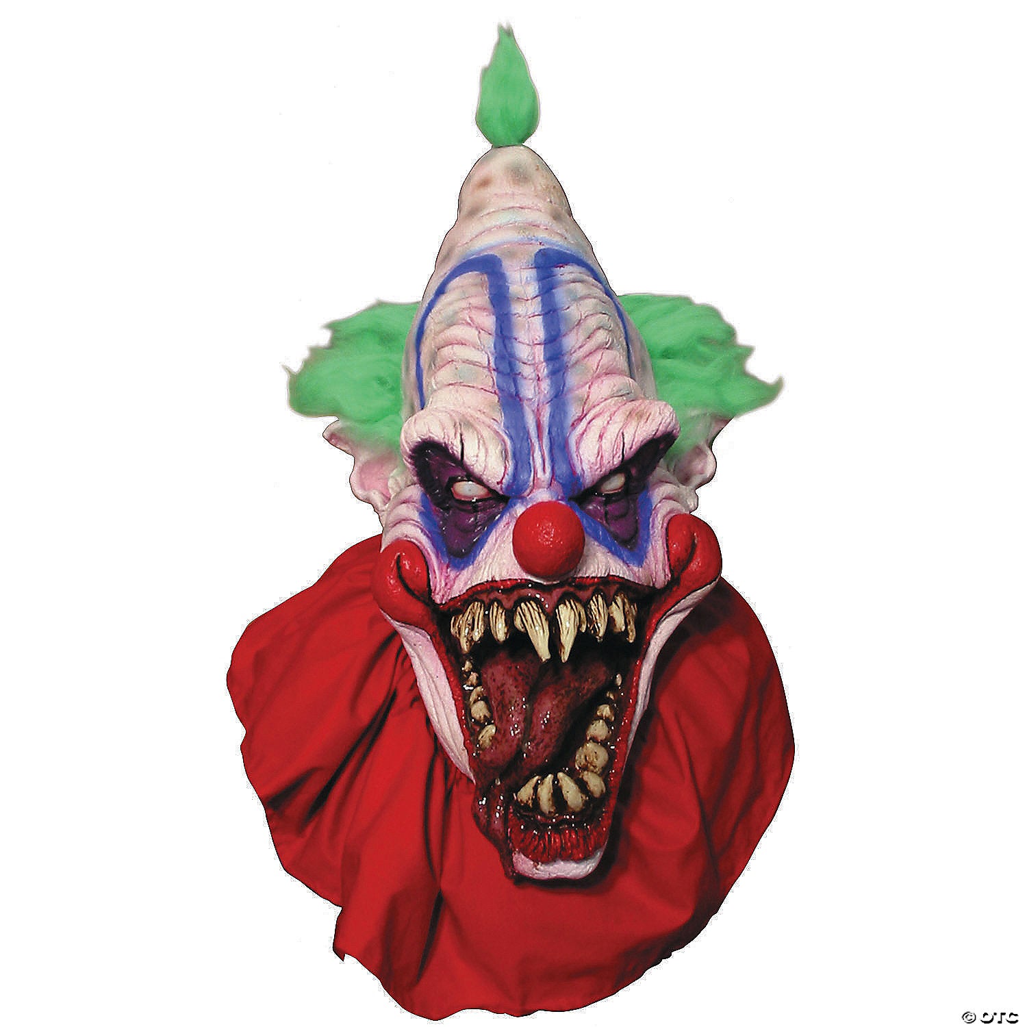 adults big top clown mask with green hair~ta398