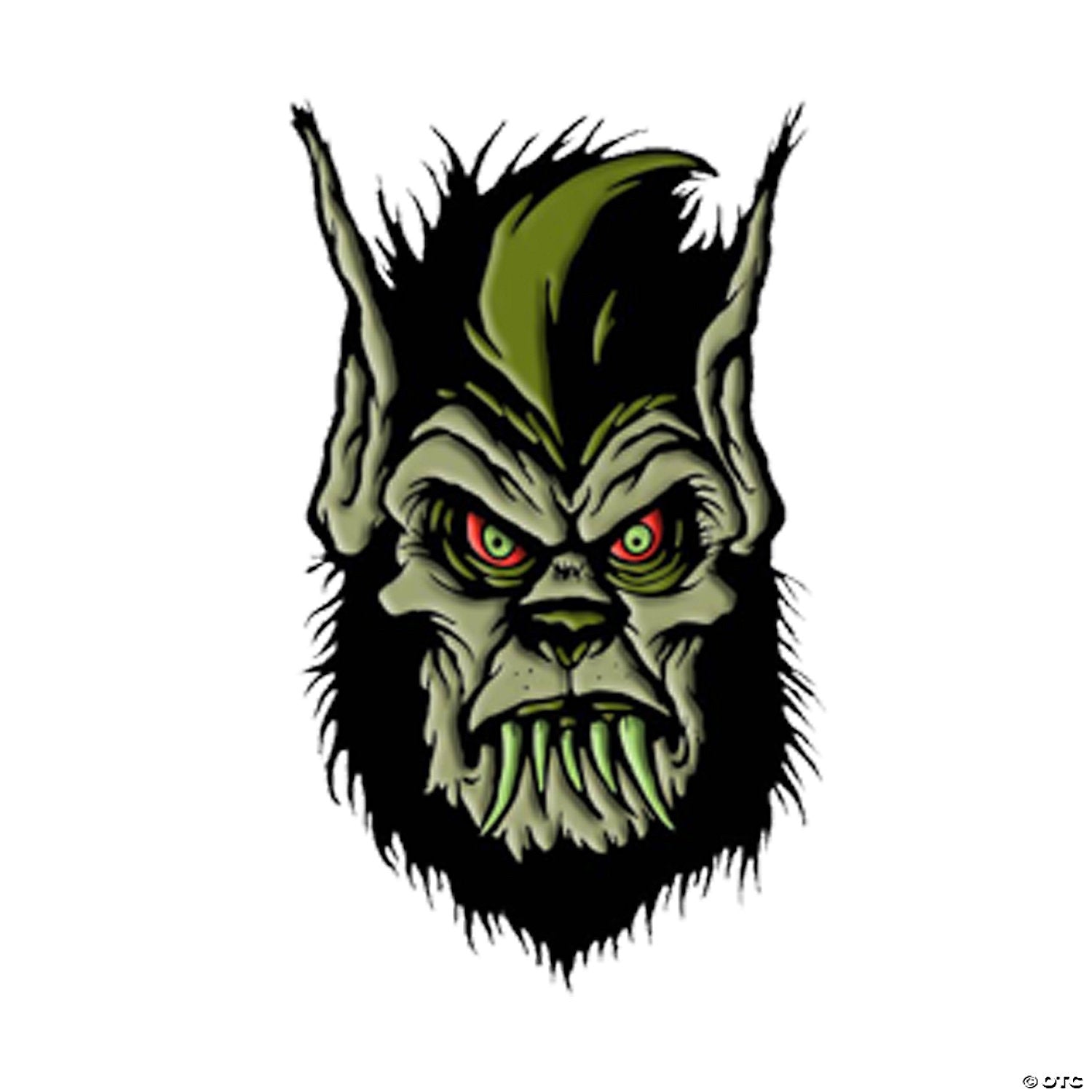 2  toxictoons& 8482  werewolf monster face full color enamel pin~mattep107