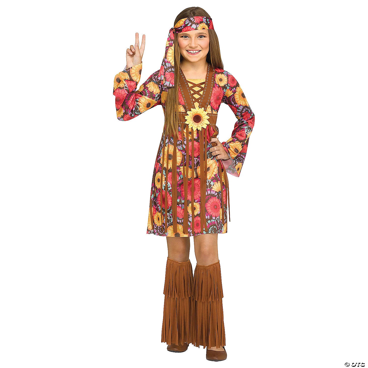 kids flower power hippie costume   small 4 6~fw127332sm-a02