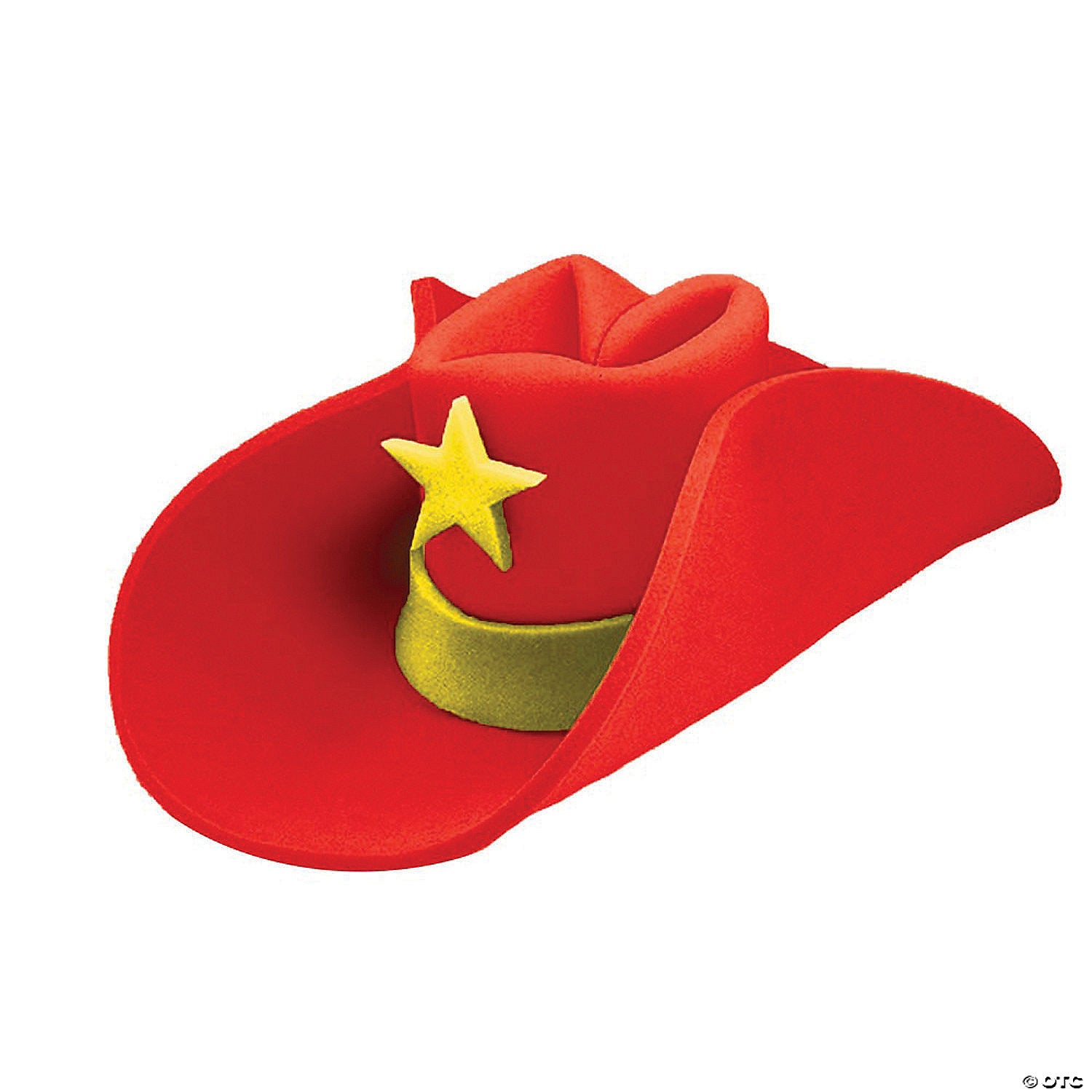 red foam 40 gallon hat with yellow star~gc45rd