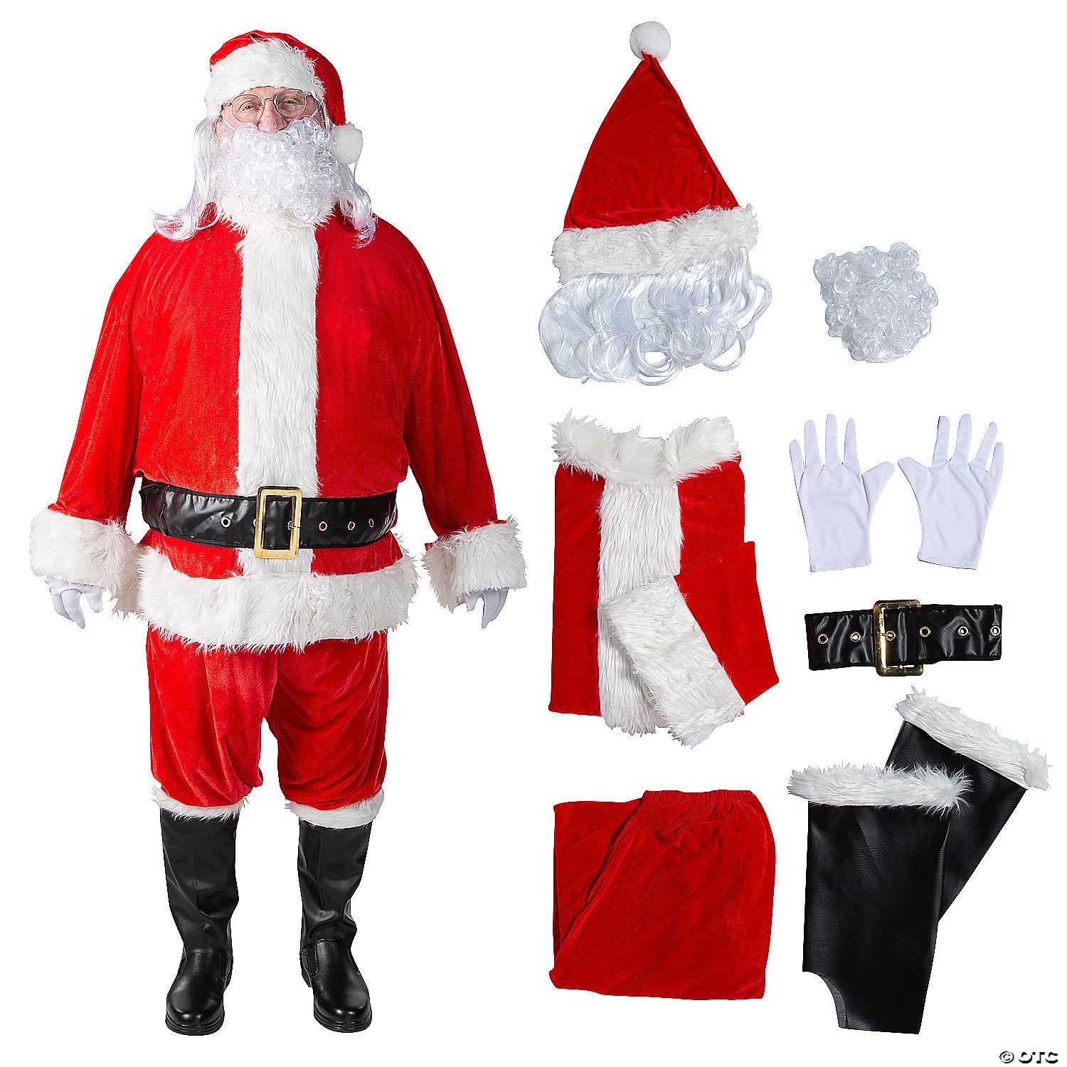 men s plus size complete velour santa suit costume~fw7519-a02