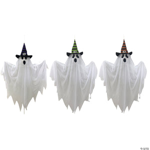 28  hanging ghosts with witch hat decoration set   3 pc ~ss79362