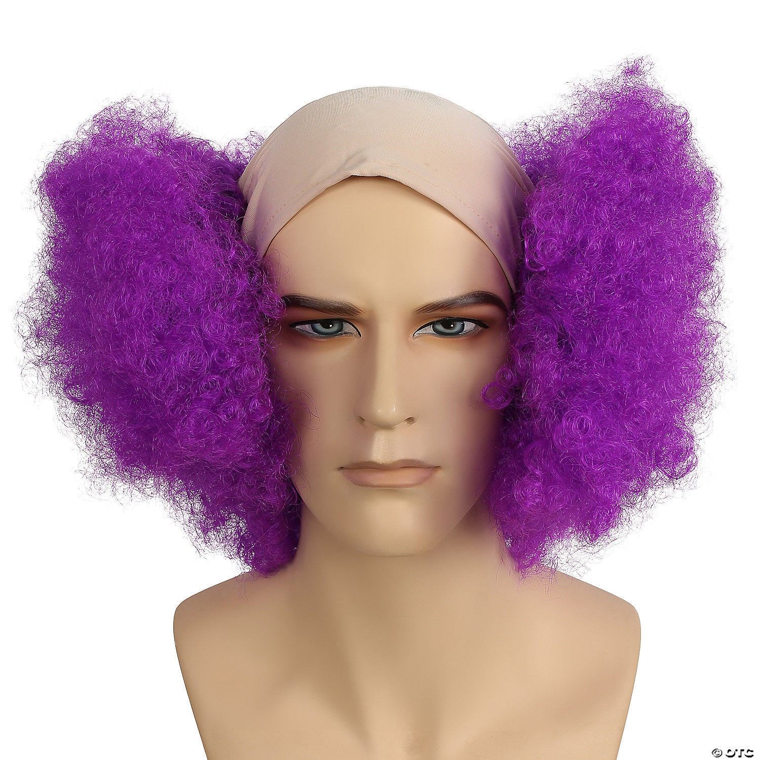 Adults Orange Bald Curly Clown Wig with Cloth Top